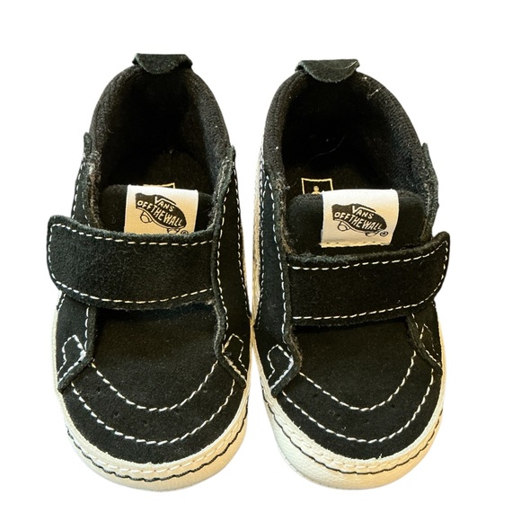 Vans Kids Black and White Velcro Sneakers - Picture 1 of 5